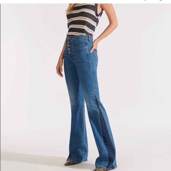 Veronica Beard Kiley High Rise Wide LegDenim Jeans